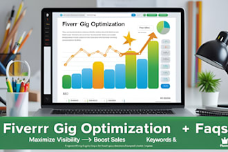 write seo optimized fiverr gig title, tags, description, faqs and gig image