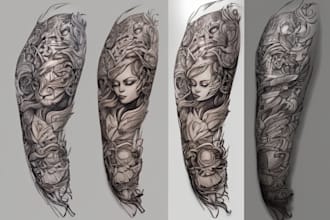 create unique realism tattoo design with my style