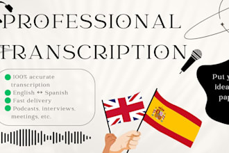 provide fast and accurate transcription in english and spanish