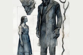 design vintage fantasy horror fun cartoon character