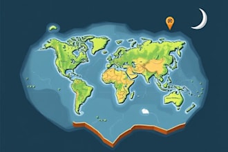 design a custom map, city illustration, and vector
