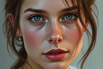 realistic digital portrait art in oil painting style
