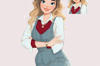 design cute disney cartoon portrait