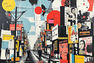 create a unique street pop art collage