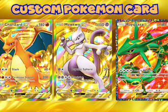 draw custom tcg pokemon card as a pokemon trainer yugioh nft art in anime style