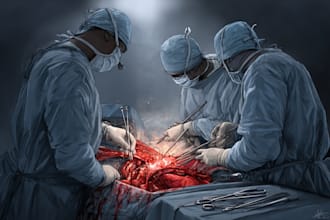 design realistic anatomical surgery medical illustration