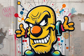 create custom street graffiti pop art or urban character portraits