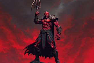 draw custom dark berserk style art in high quality