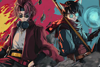 create 80s 90s vintage retro anime illustration or character