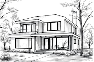 draw creative architectural sketches of houses