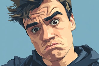 make a cartoon vector portrait with your face