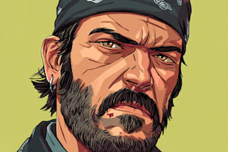 create amazing gta style cartoon portrait from your photo