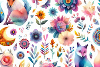 doo an watercolor illustrations and clipart