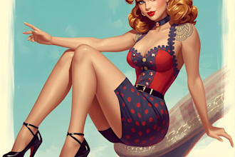 draw a pin up girl and pin up girl