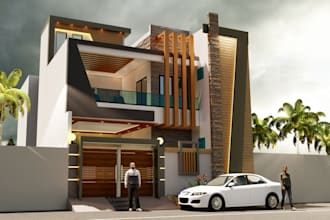 create realistic 3d exterior renders for house and buildings
