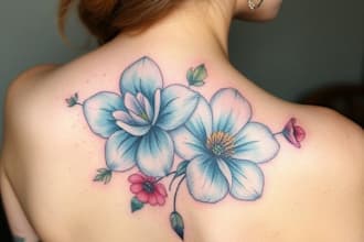 create a beautiful watercolor flowers tattoo design