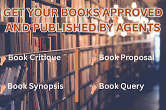 book critique, write book proposal synopsis query letter for publishers approval
