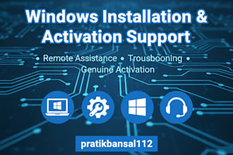 provide windows installation and activation support with license