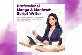 write manga or manhwa recap script for your youtube channel