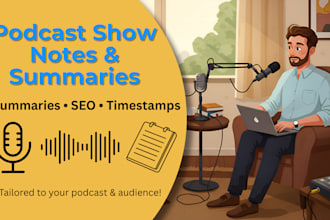 write professional podcast show notes and episode summaries