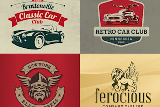 design a retro vintage badge logo with source files