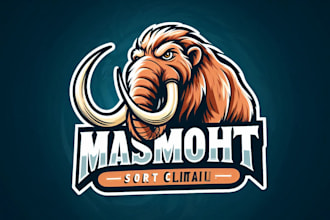 make an amazing mammoth mascot sport logo design in one day