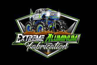 create graceful and fantastic monster truck logo design