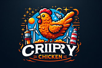 design super beautiful crispy chicken logo just for you