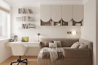 do 3d ikea interior design of house, living room, bedroom, reading space, cgi