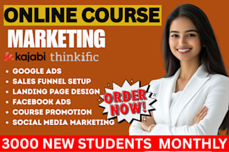 do udemy kajabi thinkific online course promotion and sales funnel marketing