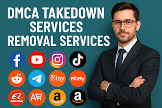 remove report on illegal copyright infringing fb yt ig tiktok reddit by dmca
