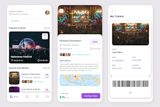 build event booking app, conference app, livestreaming app, ticket booking app
