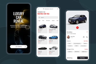 develop car rental app, car booking app, ride sharing app, luxury car rental app