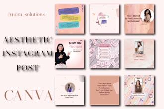 editable canva templates, aesthetic instagram post design for an attractive feed