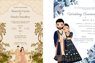 design unique and elegant digital wedding invitation cards