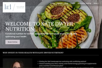 build squarespace nutritionist website dietitian meal planning health website