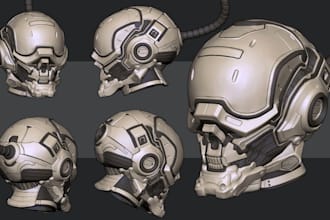 a 3d head, helmet, mask, face,  3d mask fabric cosplay, mecha helmet, weapon,