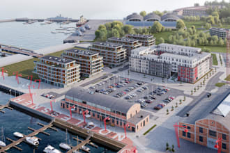 renew masterplan,garden exterior render,urban high rise building, citadel layout