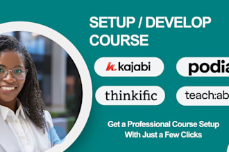 setup, optimize, migrate course, on kajabi, teachable, thinkific, podia