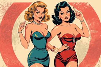 draw a pin up girl and pin up girl