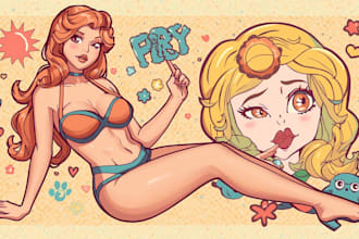 create pin up and cartoon illustrations
