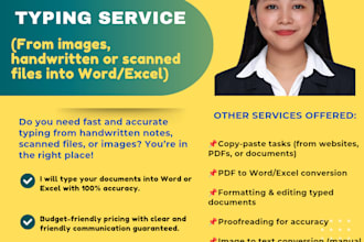 fast and accurate typing services  with proofreading