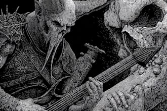 draw detailed dark, brutal, horror, and heavy metal art