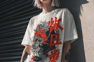 make unique tshirt design dark art japanese illustration