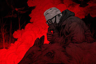 make a horror style illustration, artwork, cover