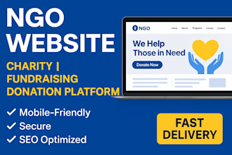 create nonprofit website, fundraising website, ngo donation website, charity