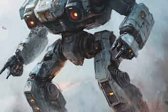 design custom robot, mecha and cartoon character