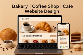 coffee shop, bakery, cafe or pastry website that boosts sales, dessert website