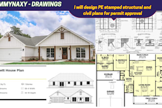 provide pe stamp for 2darchitectural engineering drawing floor plan for nc vn pa