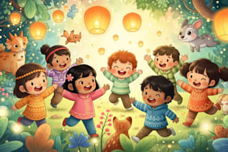 illustrate children picture book, children book illustration, kid activity book